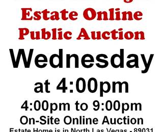 WEDNESDAY @4:00PM - North Las Vegas Estate Online Public Auction 5/6/26