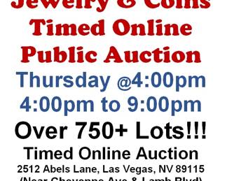 THURSDAY @4:0PM - Jewelry & Coins Timed Online Auction 5/7/26