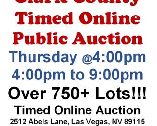 THURSDAY @4:00PM - Clark County Timed Online Auction 5/14/26