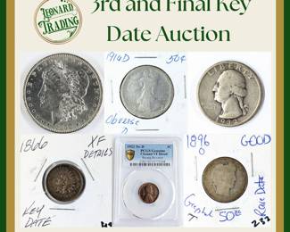 3rd and Final Key Date Coin Auction