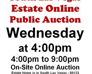 WEDNESDAY @4:00PM - South Las Vegas Estate Online Auction 6/24/26