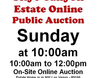SUNDAY @10:00AM - Skye Canyon Estate Online Auction 6/28/26