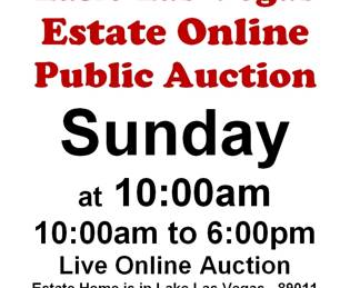 SUNDAY @10:00AM - Lake Las Vegas Estate Online Auction 9/13/26