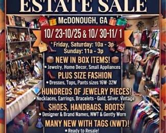 Everything Must Go! Holiday Pre-Shopping in McDonough! New Boutique Style Estate Sale